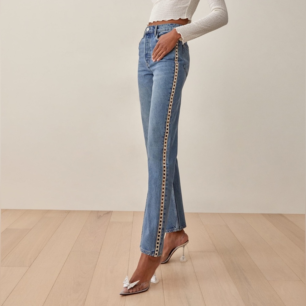 NWT REFORMATION Crystal High Rise Straight Long Jean